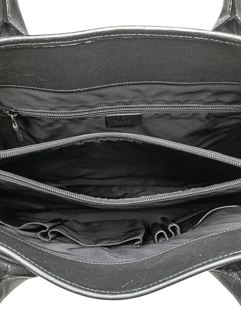 Pre-owned Gucci 2000-2015 Nylon Web Business Bag In Black