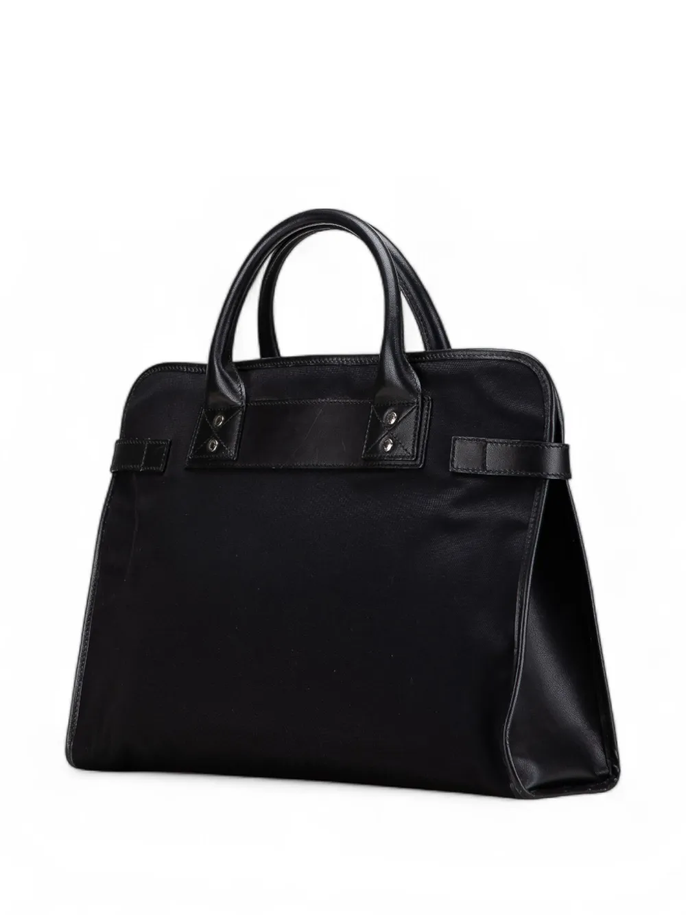 Pre-owned Gucci 2000-2015 Nylon Web Business Bag In Black