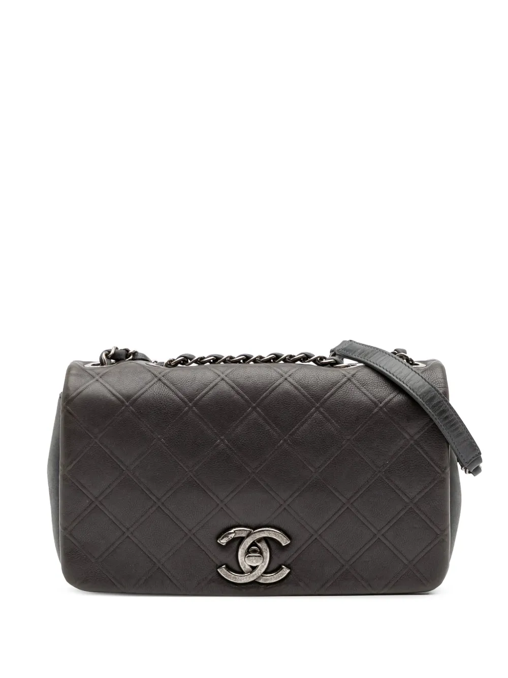 CHANEL Pre-Owned 2013-2014 パリ エディンバラ ミディアム ダイヤモンド エンボス カーフスキン ニュー シック CHANEL Pre-Owned 2013-2014 パリ エディンバラ ミディアム ダイヤモンド エンボス カーフスキン ニュー シック