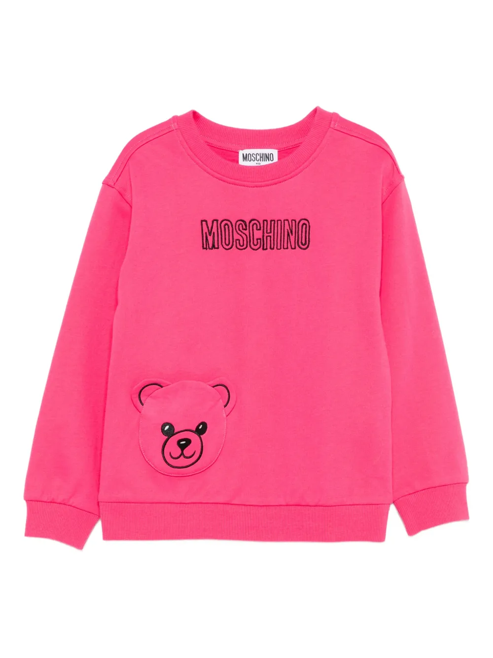 Moschino Kids teddy bear-appliqué sweatshirt - Rosa