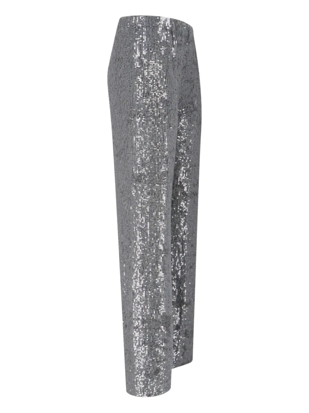 P.a.r.o.s.h High-waisted Grey Trousers With Sequin Embellishments In Gray