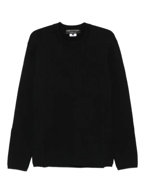 COMME des GARÇONS HOMME ウールニット セーター ブラック 最初期 希少70's COMME des GARCONS HOMME ざっくり ウール ニット