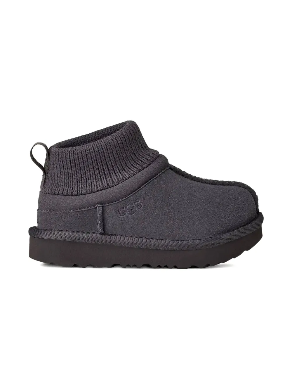 UGG Kids Classic Ultra Mini ribbed-collar boots - Grijs