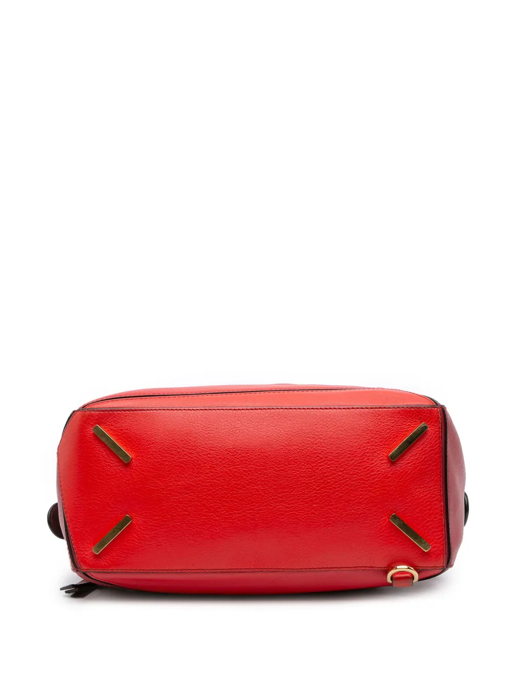 Pre-owned Loewe 2017 Medium Tricolor Calfskin Puzzle Satchel In Red