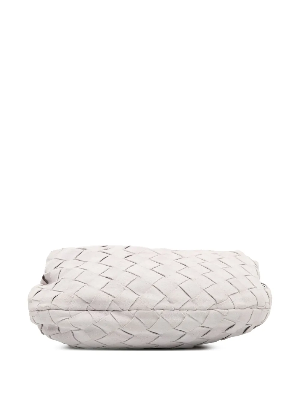 Pre-owned Bottega Veneta 2012-2025 Mini Suede Intrecciato Jodie Hobo Bag In White