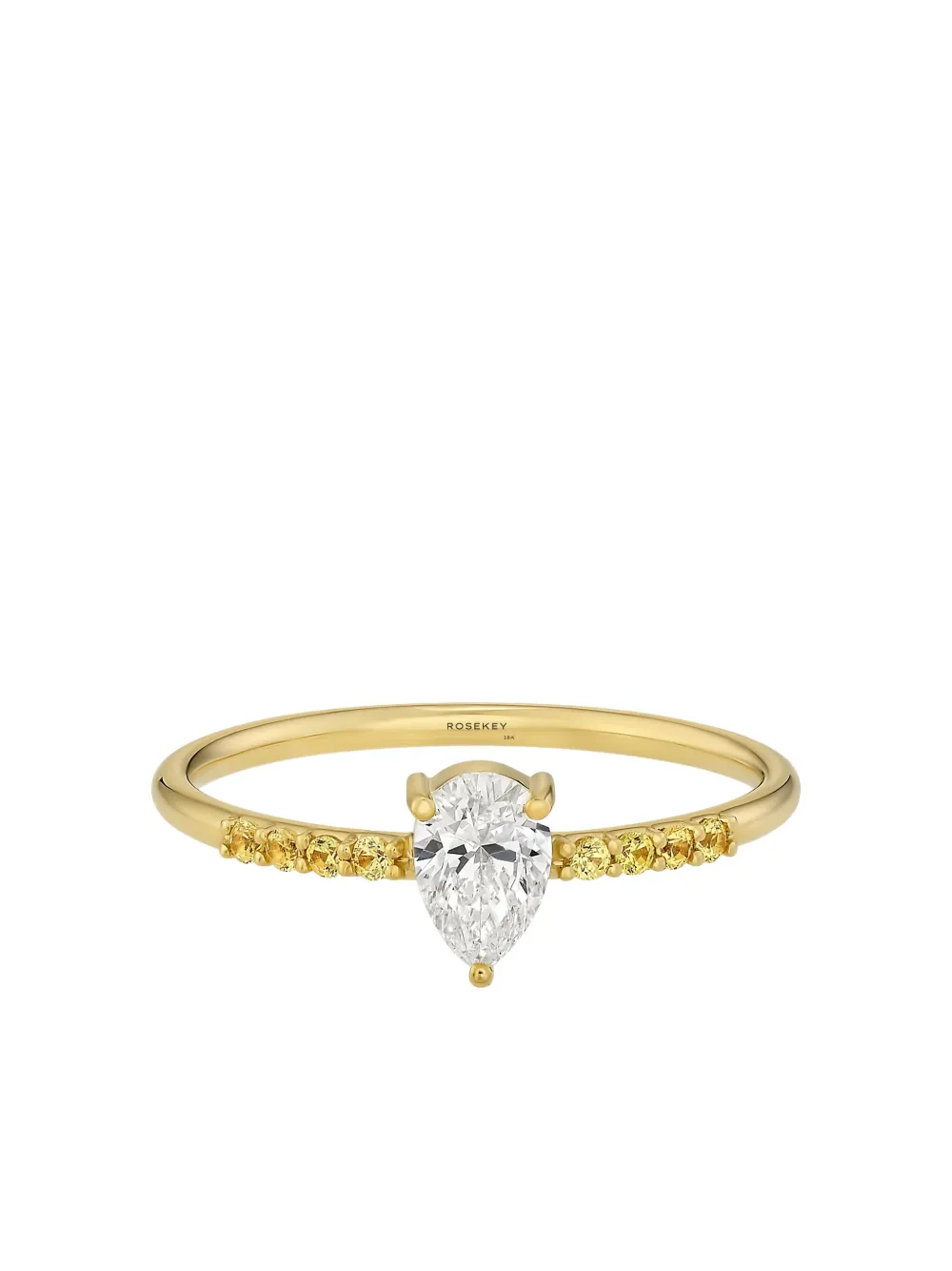 ROSEKEY 18K yellow gold Pixies Solitaire diamond ahd sapphire ring - Oro