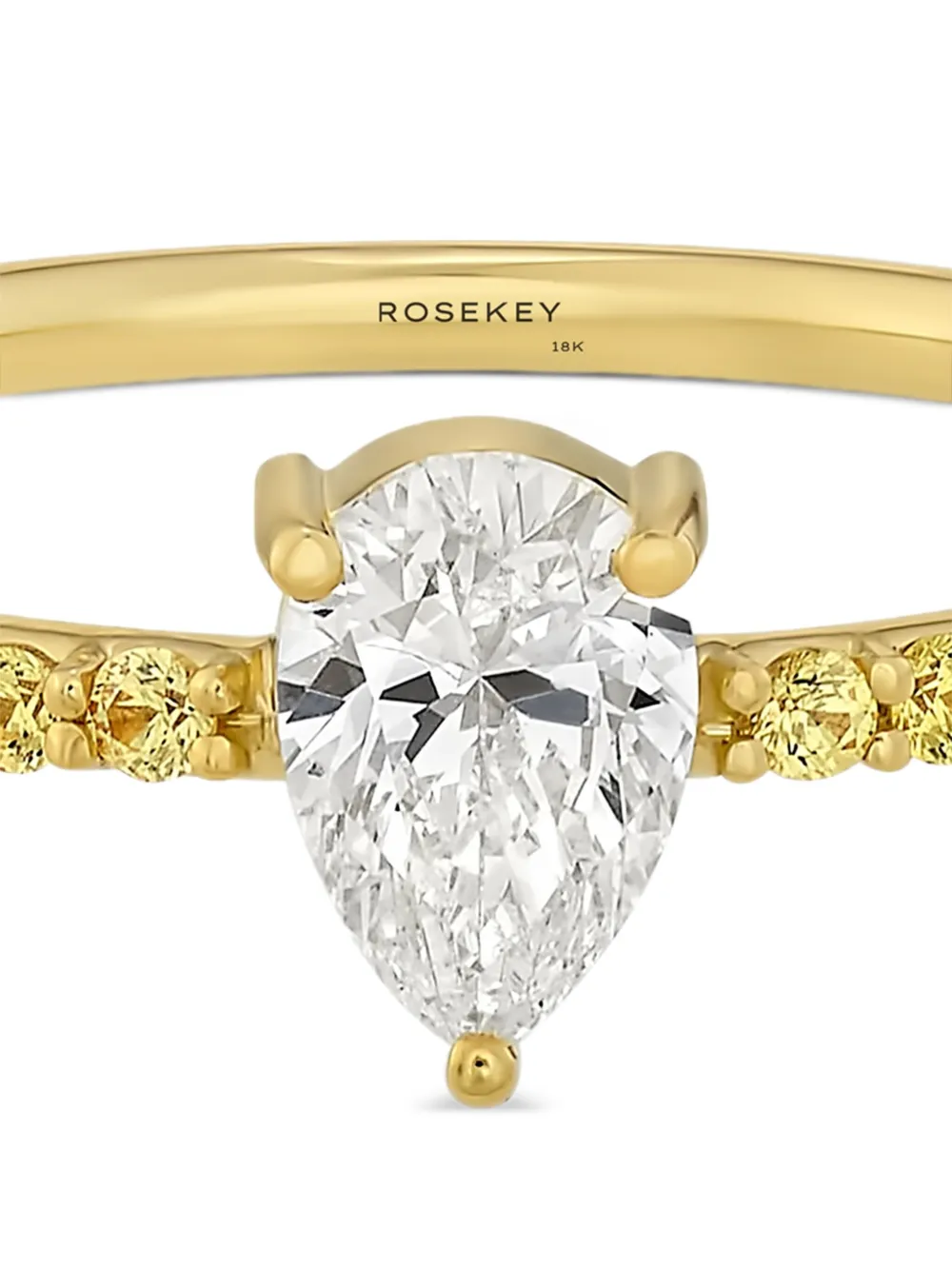  Rosekey 18k Yellow Gold Pixies Solitaire Diamond Ahd Sapphire Ring 
