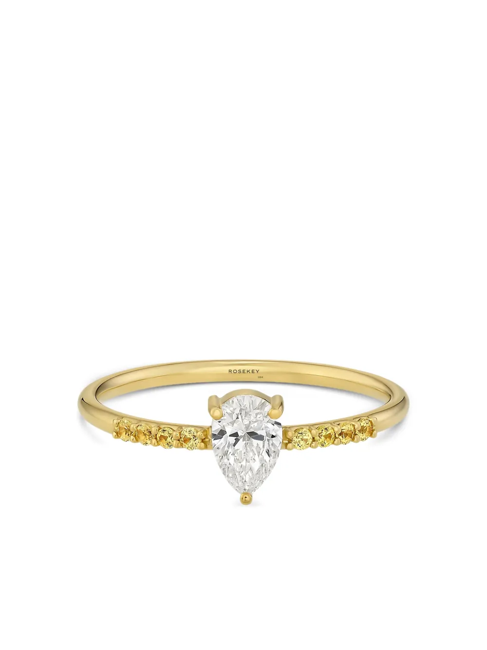 ROSEKEY 18K yellow gold Pixies Solitaire diamond ahd sapphire ring - Oro