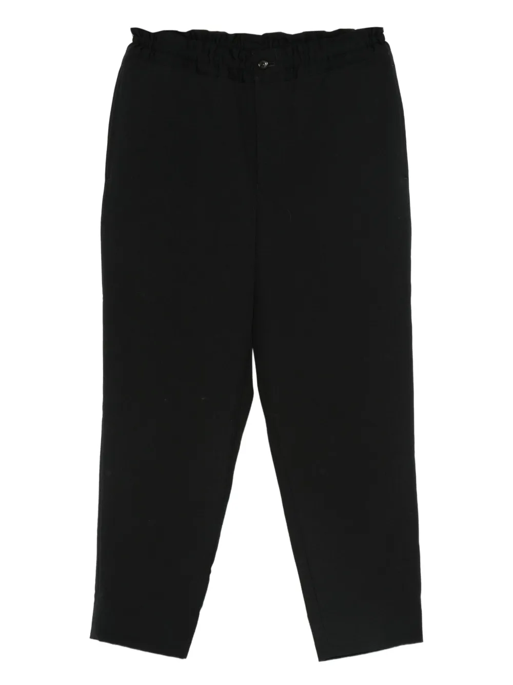 Black Comme Des Garçons Elasticated-waist Wool Trousers In Black