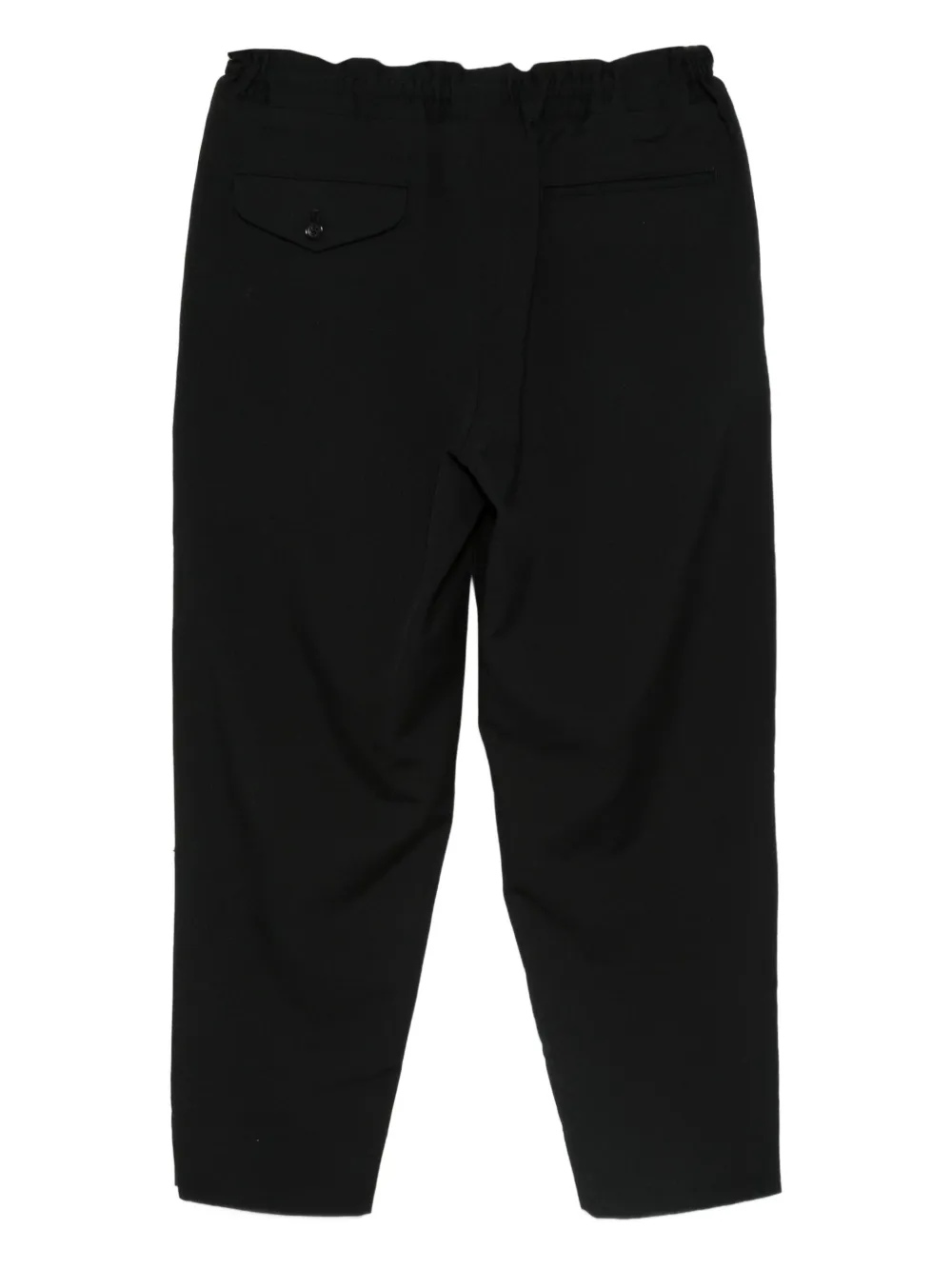 Black Comme Des Garçons Elasticated-waist Wool Trousers In Black