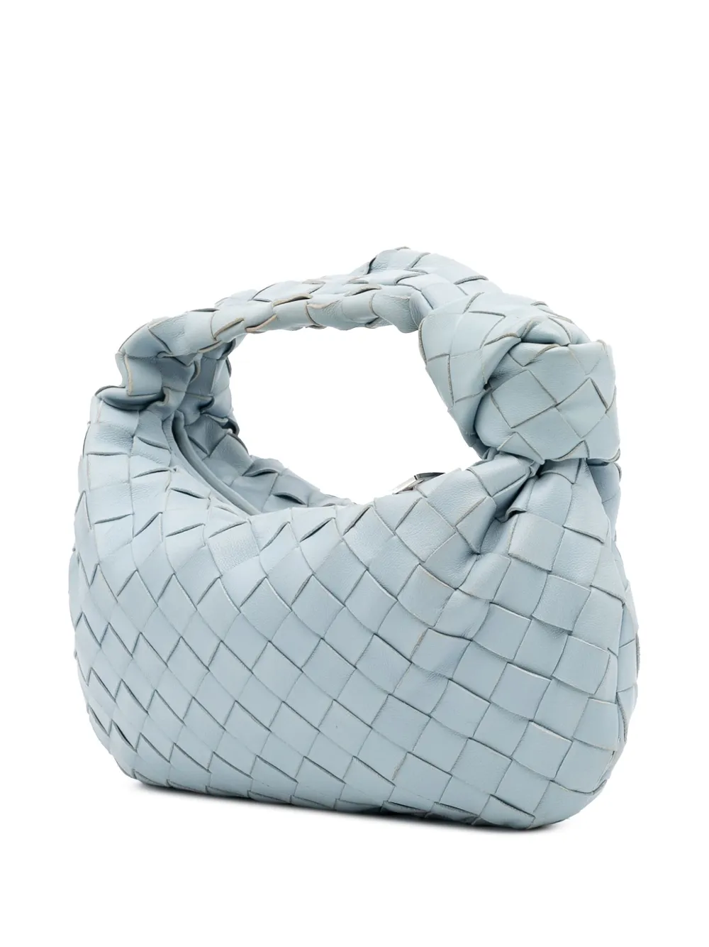 Pre-owned Bottega Veneta 2012-2025 Mini Nappa Intrecciato Jodie Hobo Bag In Blue