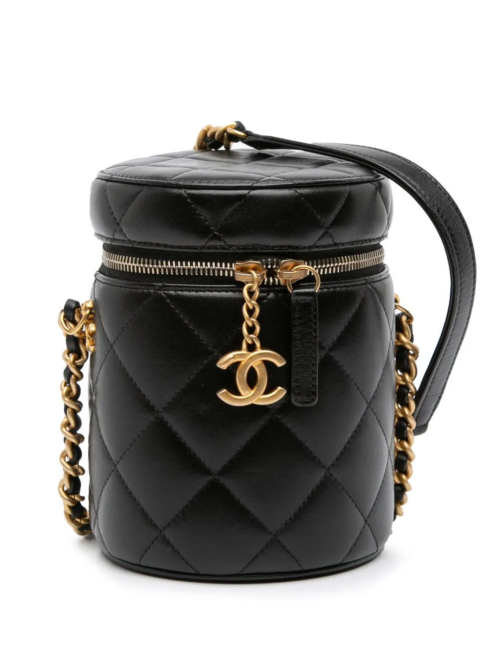 CHANEL Pre-Owned 2021-2025 Small Quilted Lambskin Side Note Vanity Case crossbody bag | Black | Image 1