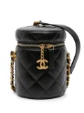 CHANEL Pre-Owned 2021-2025 Small Quilted Lambskin Side Note Vanity Case crossbody bag - Black