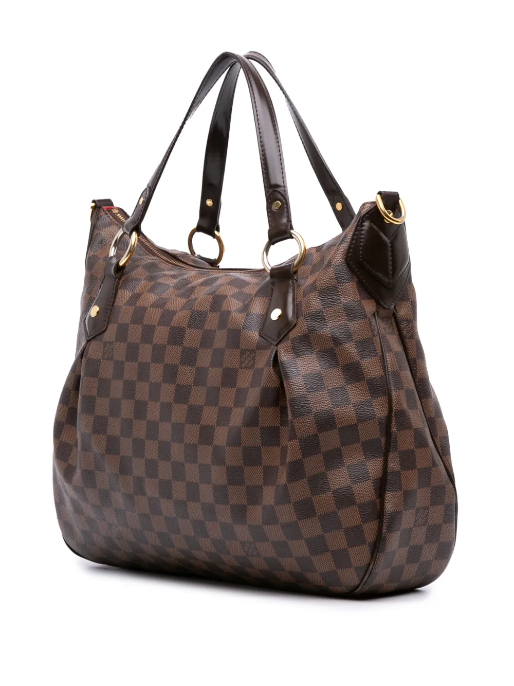 Pre-owned Louis Vuitton 2011 Damier Ebene Evora Mm Satchel In Brown