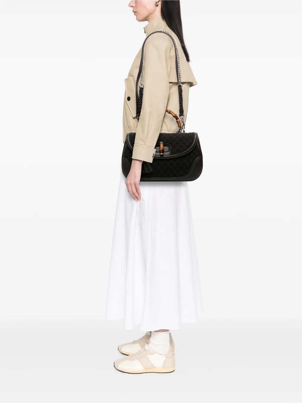 Gucci Pre-Owned 2016-2025 Large GG Neoprene New Bamboo Top Handle Bag satchel | Pre-Owned | Image 2