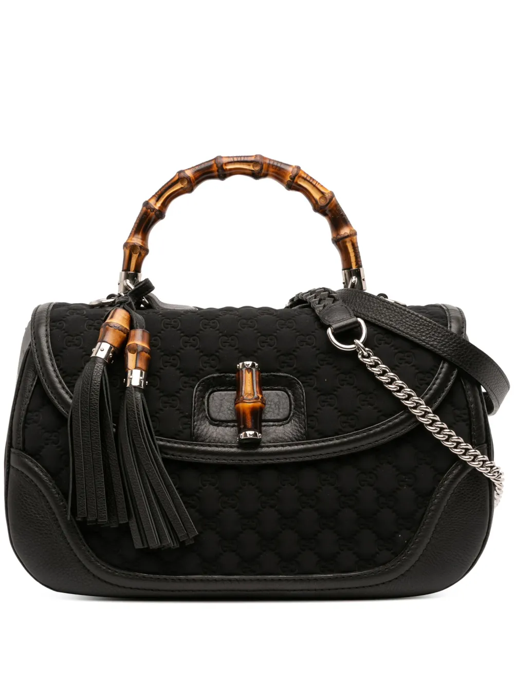 Gucci Pre-Owned 2016-2025 ラージ GG ネオプレン ニュー バンブー トップハンドル サッチェルバッグ - Gucci Pre-Owned 2016-2025 ラージ GG ネオプレン ニュー バンブー トップハンドル サッチェルバッグ -