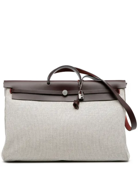 Hermès Pre-Owned 2021 Toile Quadrille Vache Hunter Herbag Zip Cabine 50 travel bag