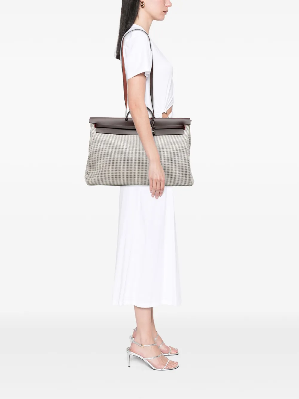 Hermès Pre-Owned 2021 Toile Quadrille Vache Hunter Herbag Zip Cabine 50 travel bag | Pre-Owned | Image 2