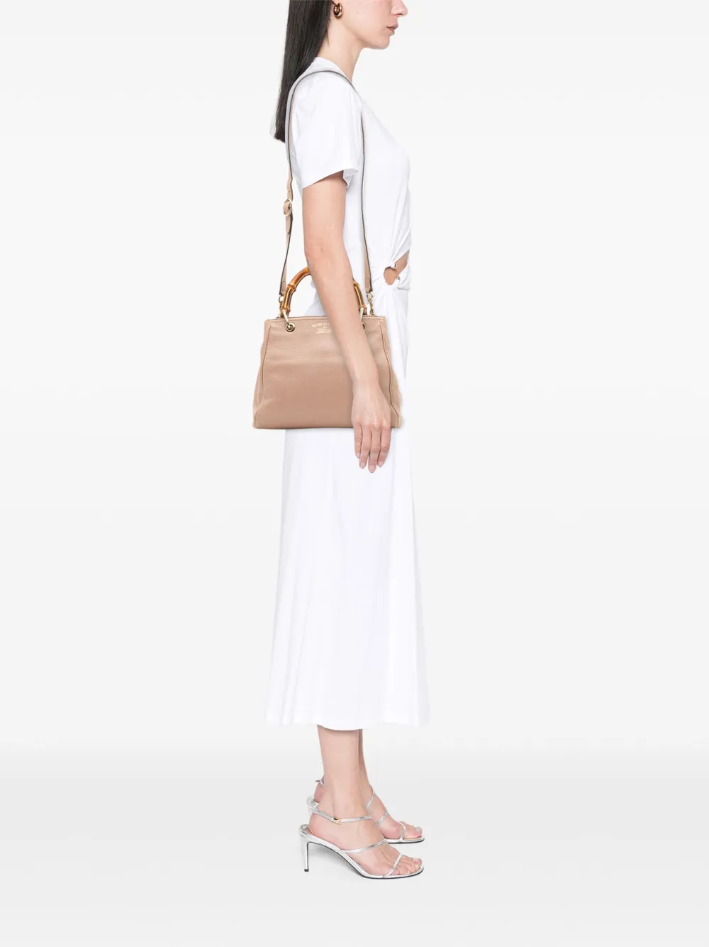 Pre-owned Gucci 2016-2025 Small Calfskin Bamboo Shopper Satchel In Pink