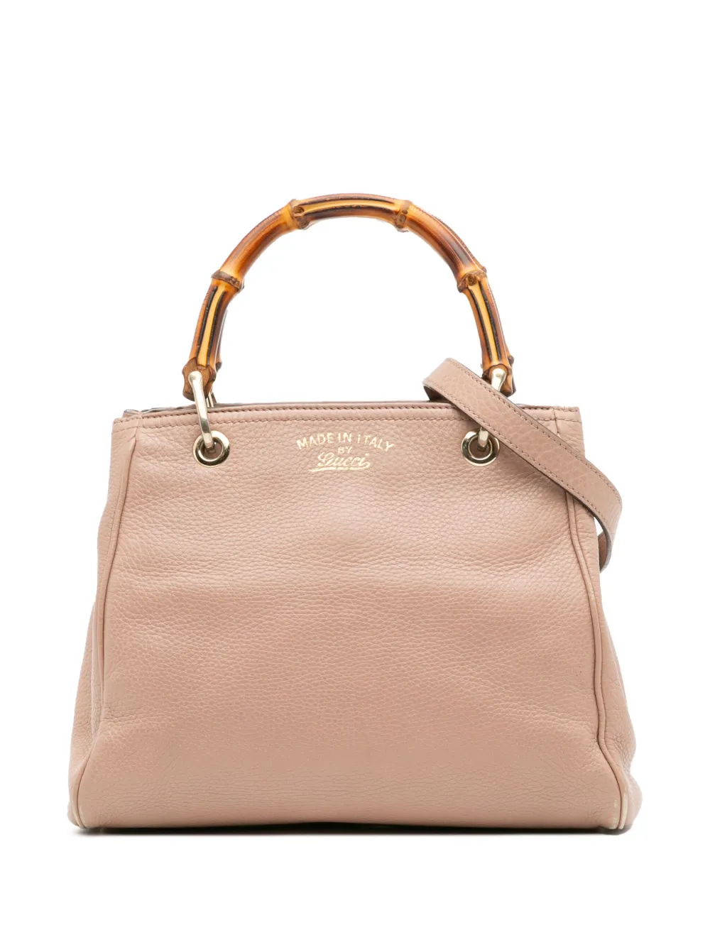 Pre-owned Gucci 2016-2025 Small Calfskin Bamboo Shopper Satchel In Pink