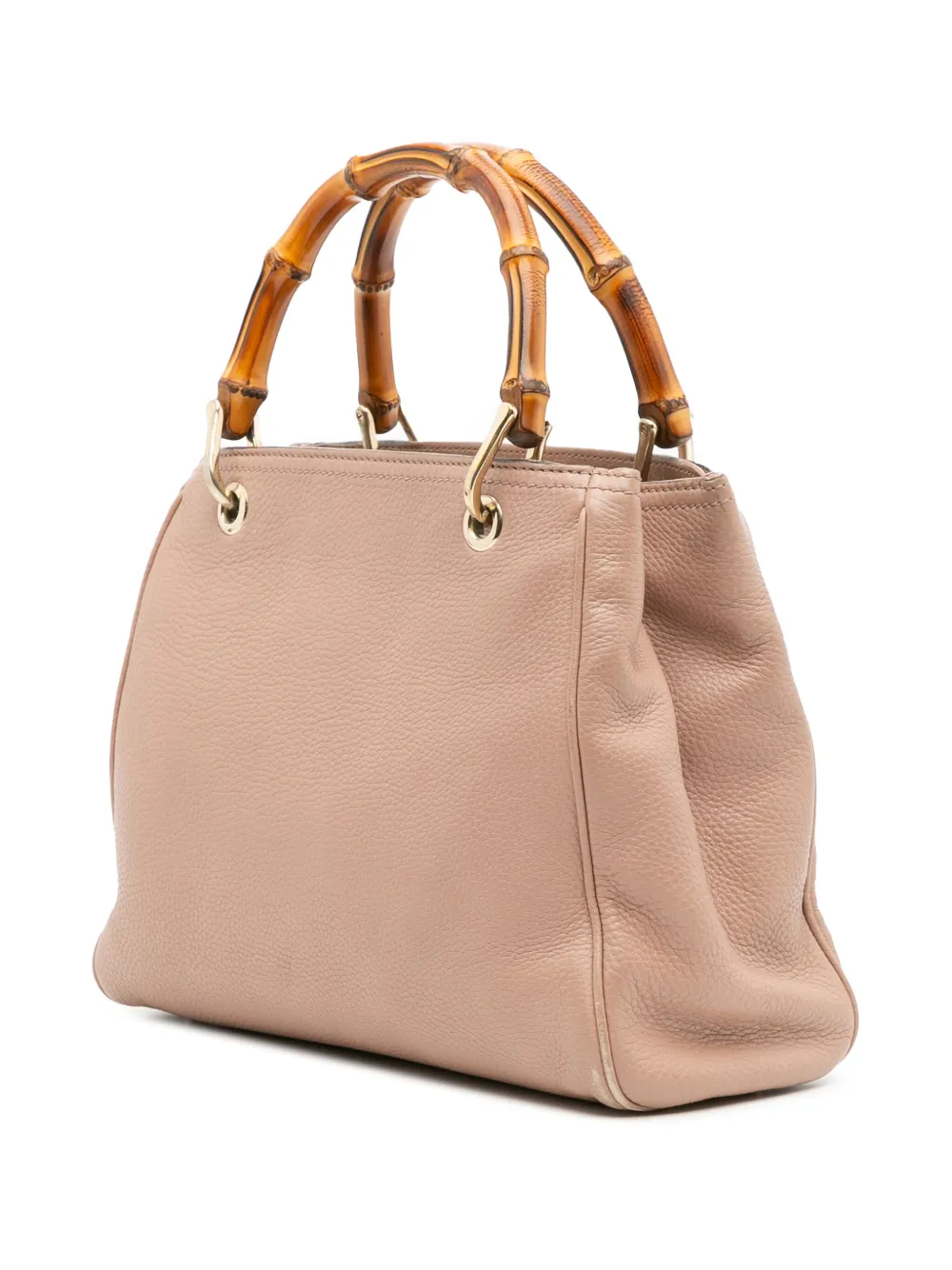 Pre-owned Gucci 2016-2025 Small Calfskin Bamboo Shopper Satchel In Pink
