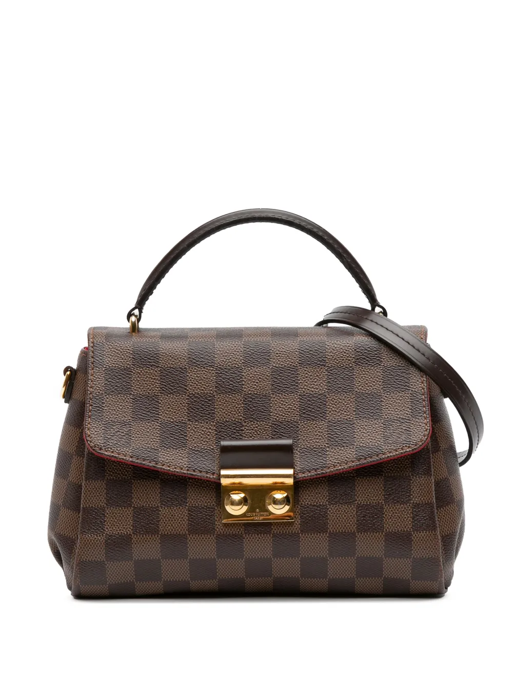 Pre-owned Louis Vuitton 2017 Damier Ebene Croisette Satchel In Brown