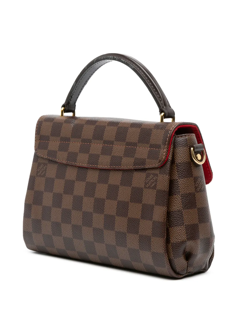 Pre-owned Louis Vuitton 2017 Damier Ebene Croisette Satchel In Brown
