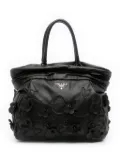 Prada Pre-Owned 2000-2025 Nappa Intarsio Flower Shopping tote bag - Black