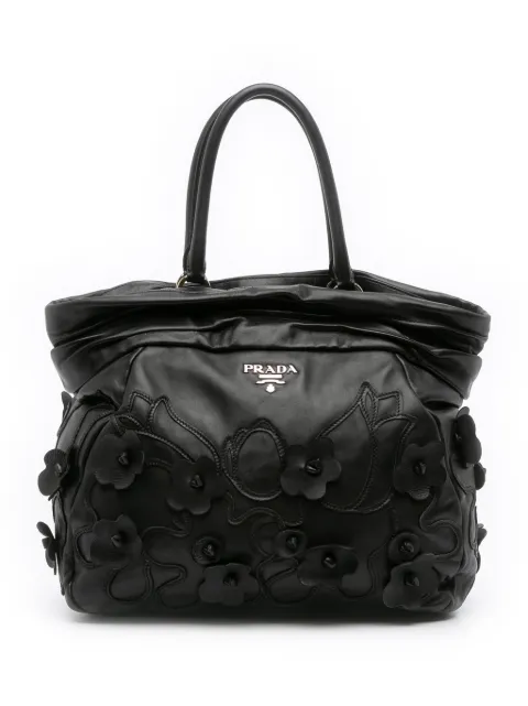 Prada Pre-Owned 2000-2025 Nappa Intarsio Flower Shopping tote bag