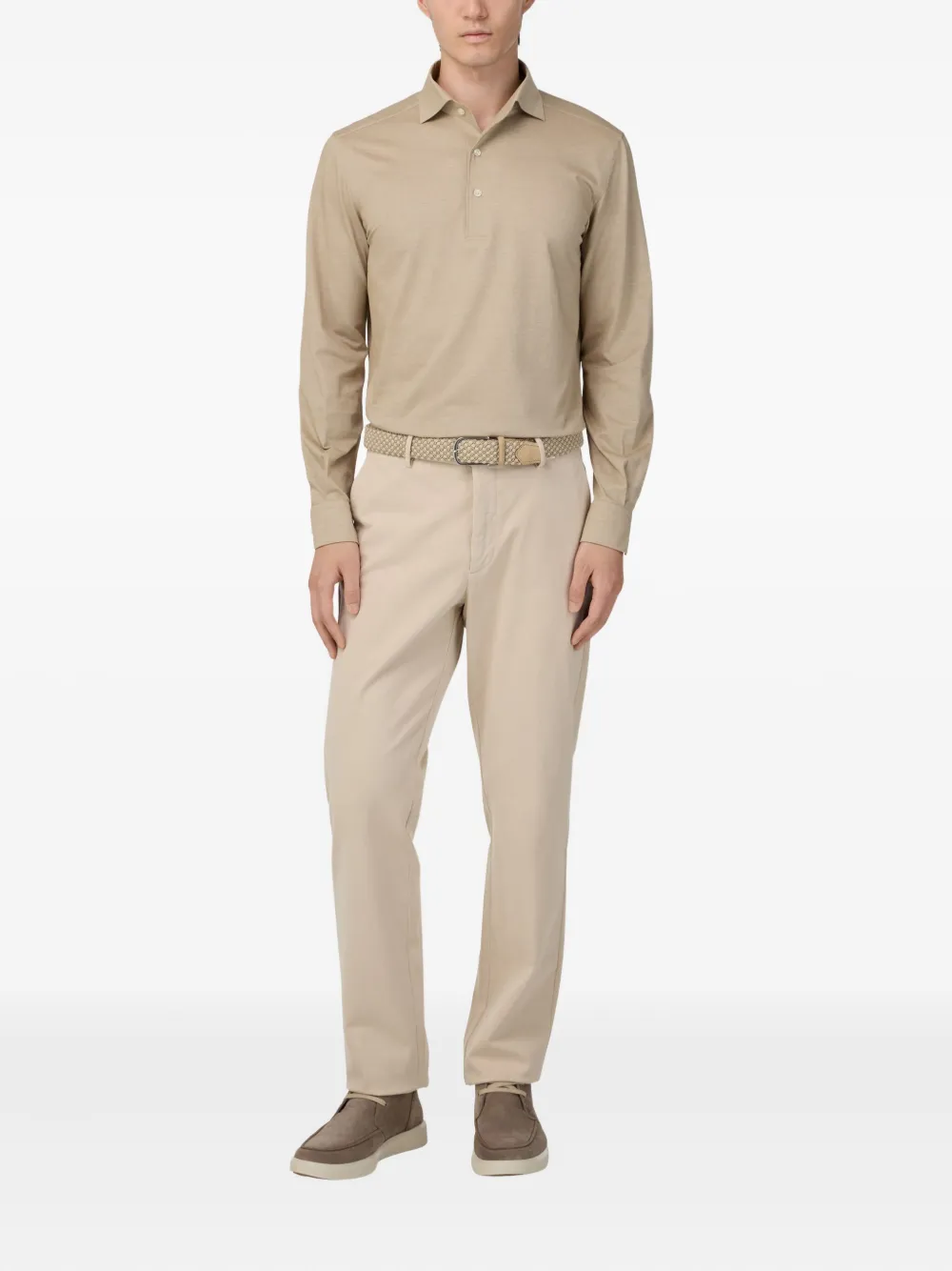 Boggi Milano long-sleeve polo shirt - Beige
