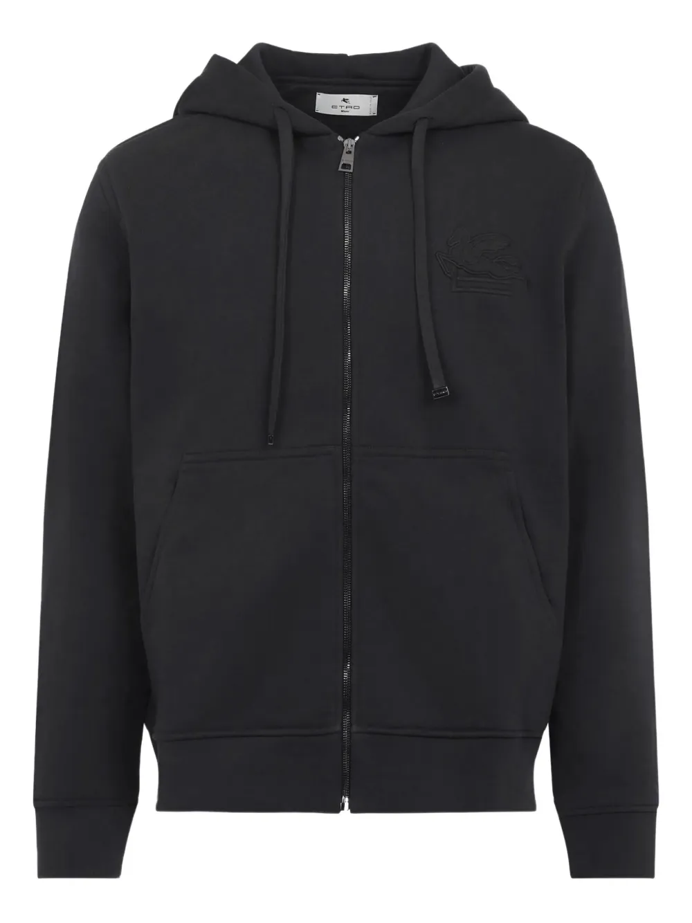 ETRO embroidered zip-front hoodie | Black | Image 1