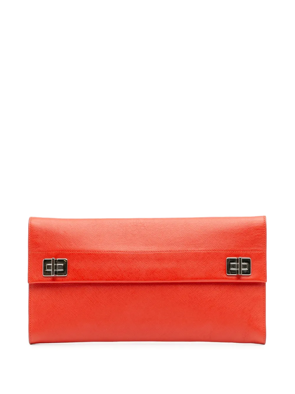 Prada Pre-Owned 2000-2025 Saffiano Flap clutch bag | Red | Image 1