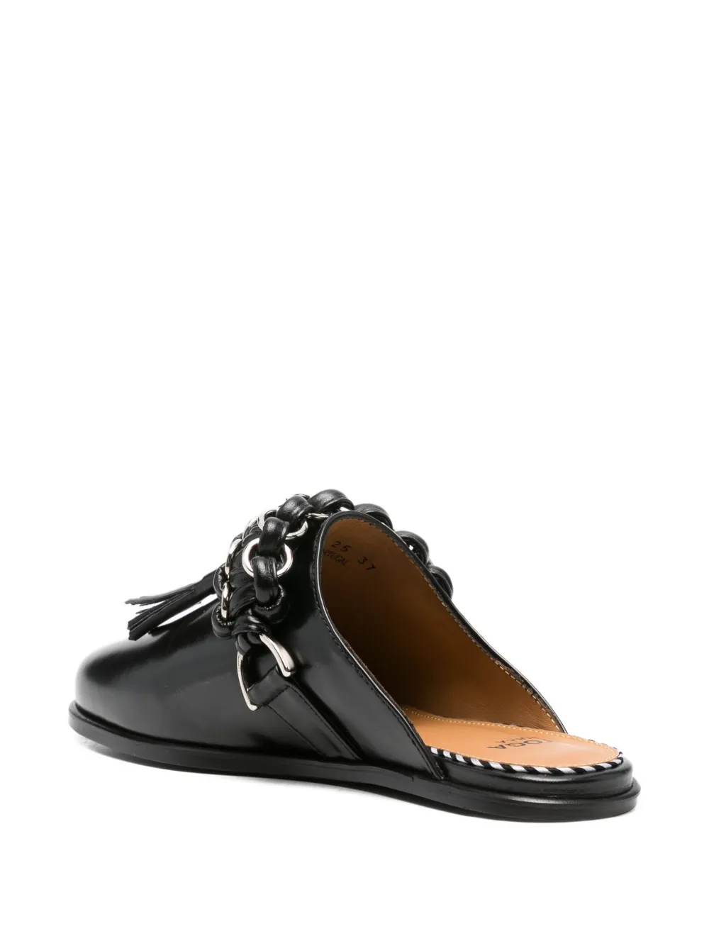 Toga Pulla chain-tassel mules Black