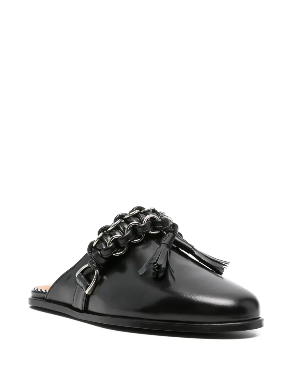 Toga Pulla chain-tassel mules Black