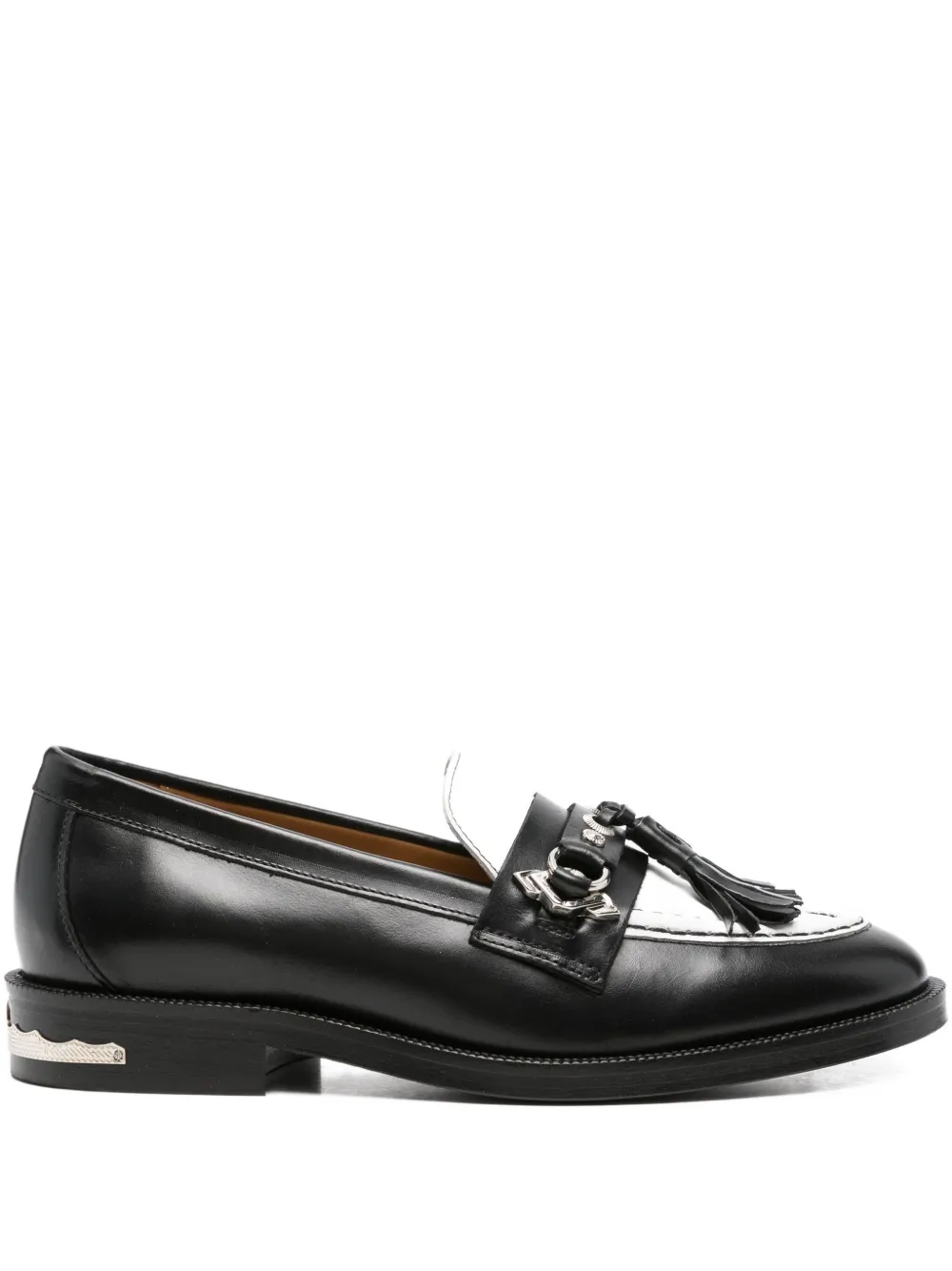 Toga Pulla tassel-embellished leather loafers Black