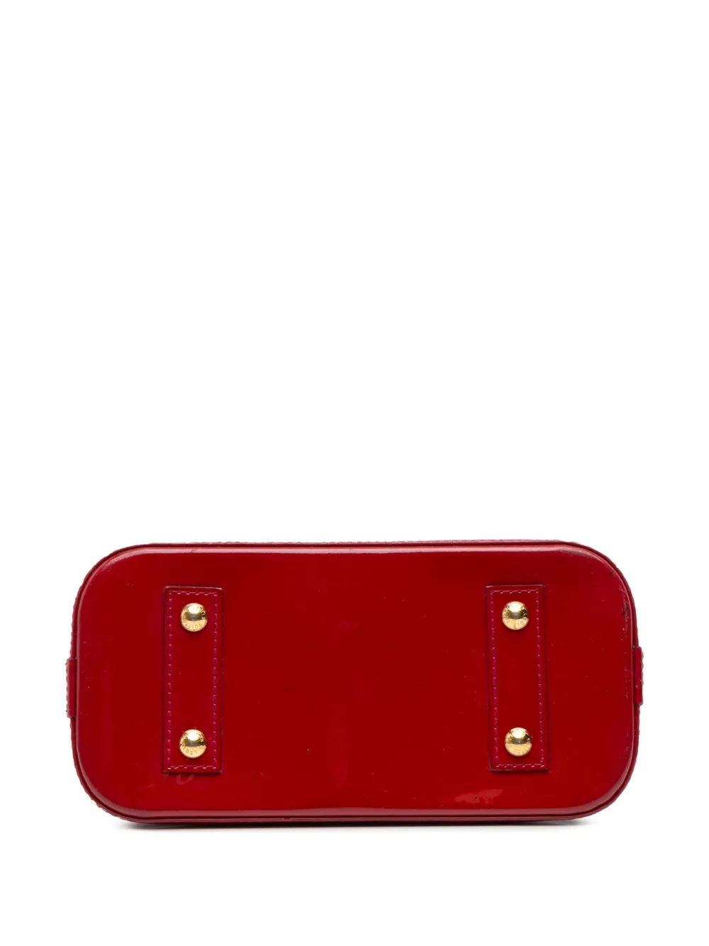 Pre-owned Louis Vuitton 2013 Monogram Vernis Alma Bb Satchel In Red