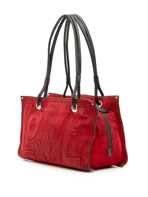 Loewe Pre-Owned 2005 アナグラム スエードショルダーバッグ | レッド 