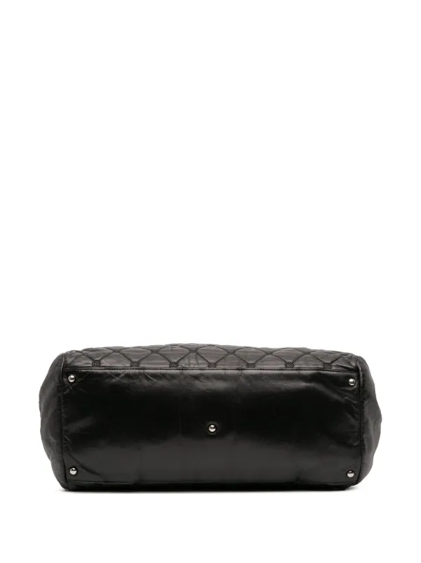 CHANEL Pre-Owned 2008-2009 Quilted Lambskin Hidden Chain Bowler Bag Handbag  Black FARFETCH IN