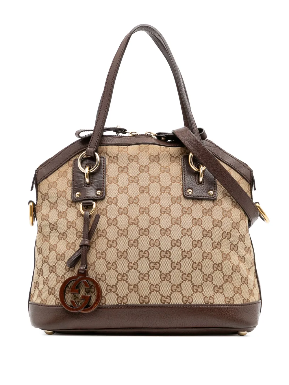 Gucci Pre-Owned 2016-2025 Medium GG Canvas Charm Dome satchel | Brown | Image 1
