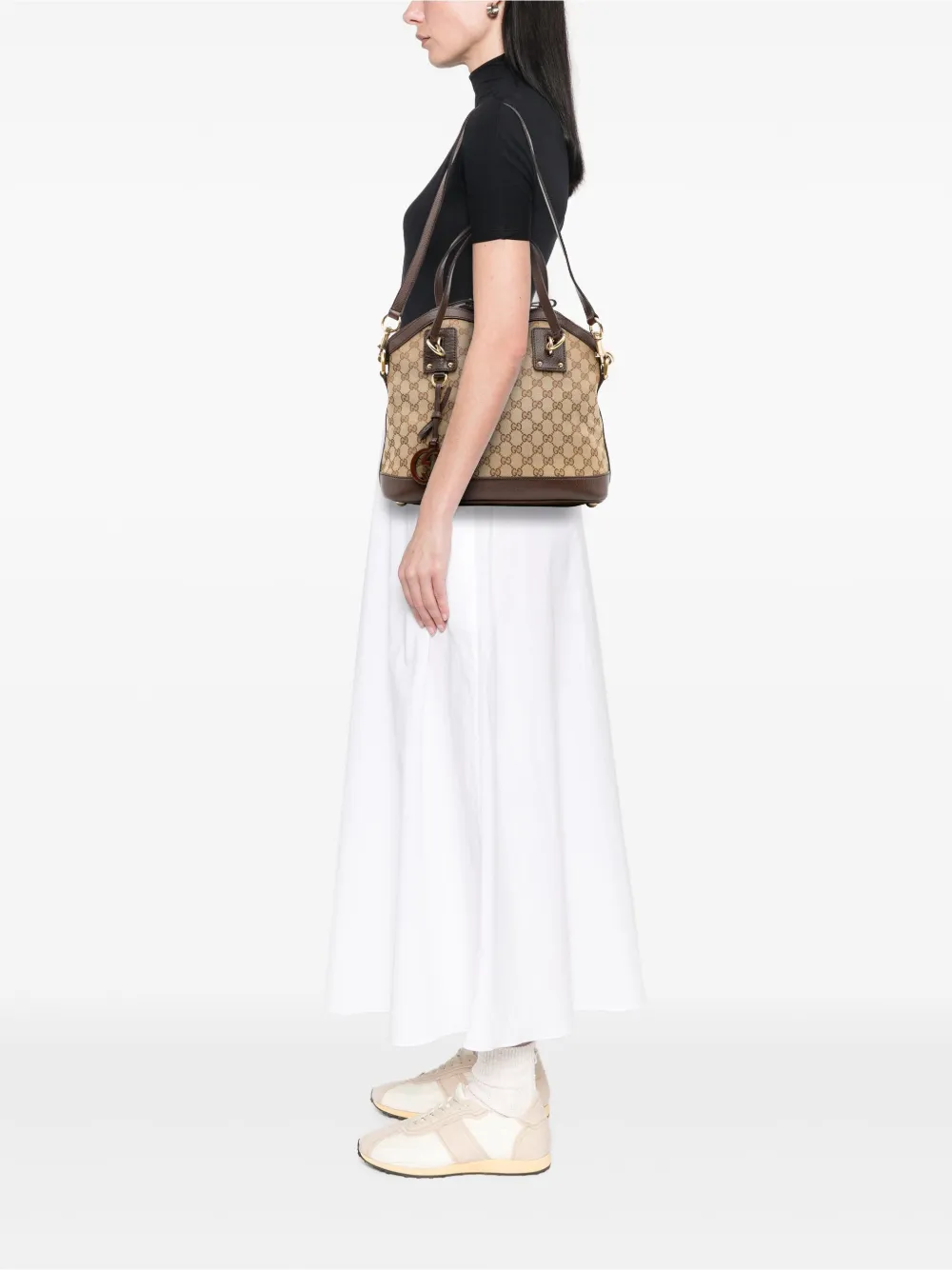 Gucci Pre-Owned 2016-2025 Medium GG Canvas Charm Dome satchel | Pre-Owned | Image 2