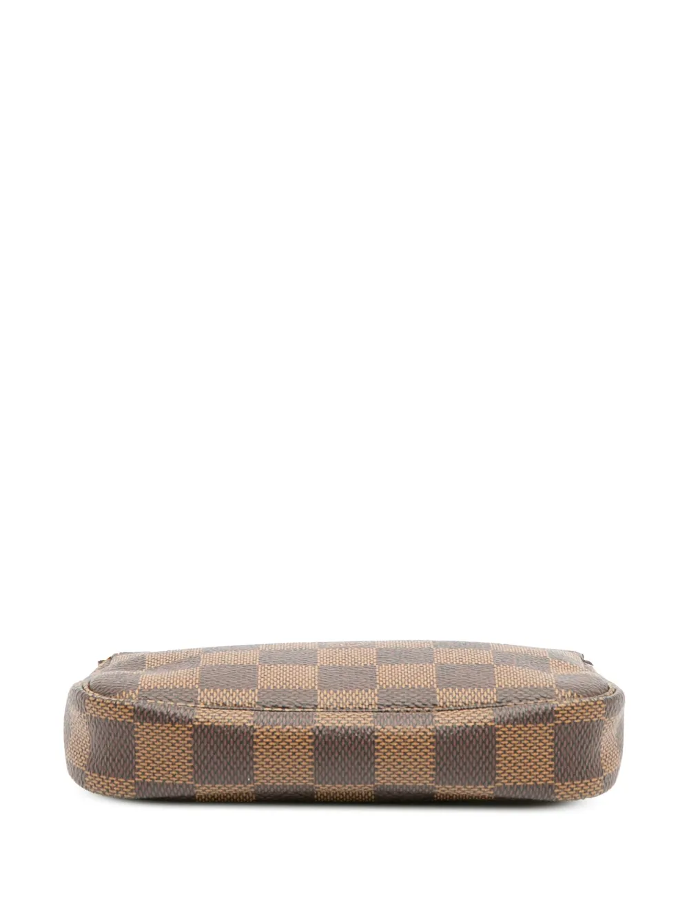 Pre-owned Louis Vuitton 2020 Damier Ebene Mini Pochette Accessoires Handbag In Brown