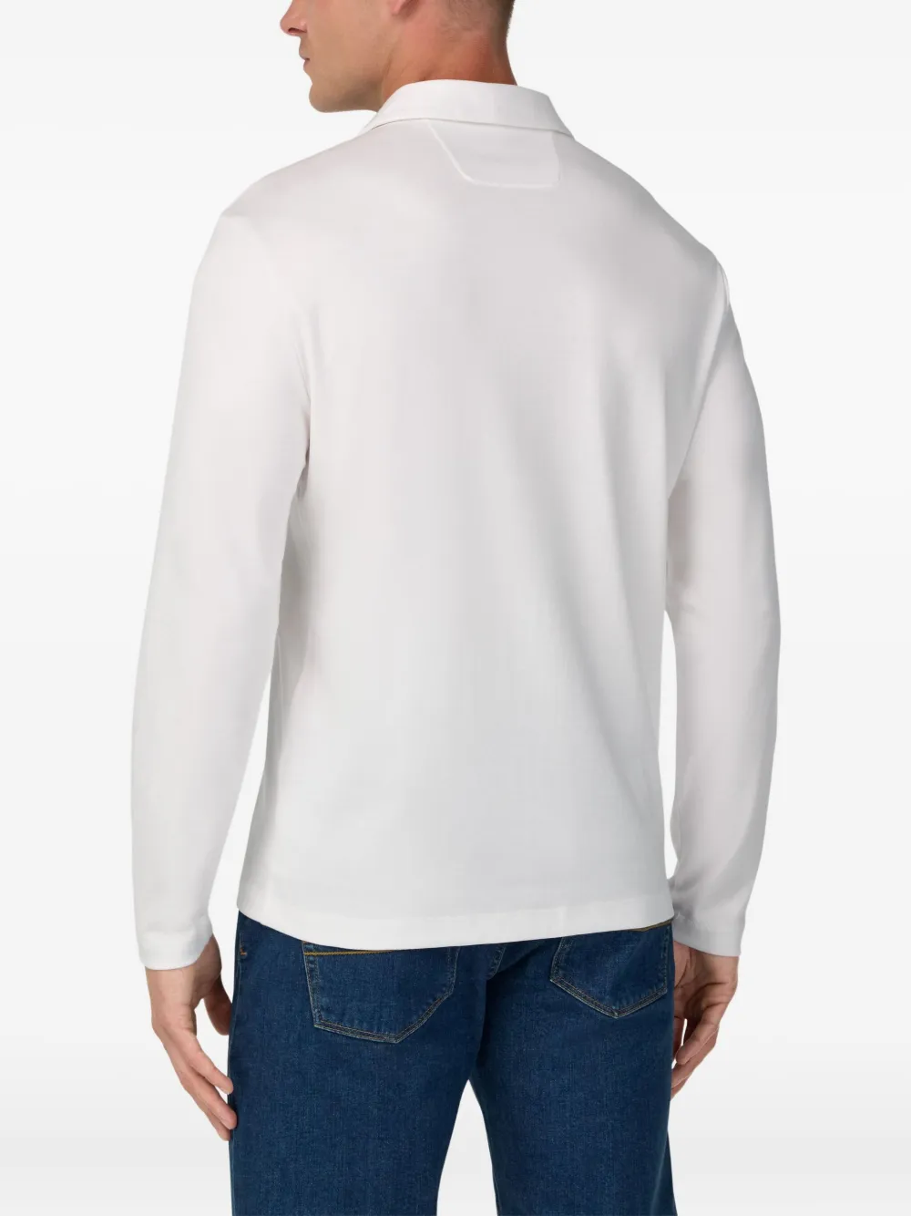 Boggi Milano Poloshirt met lange mouwen Wit