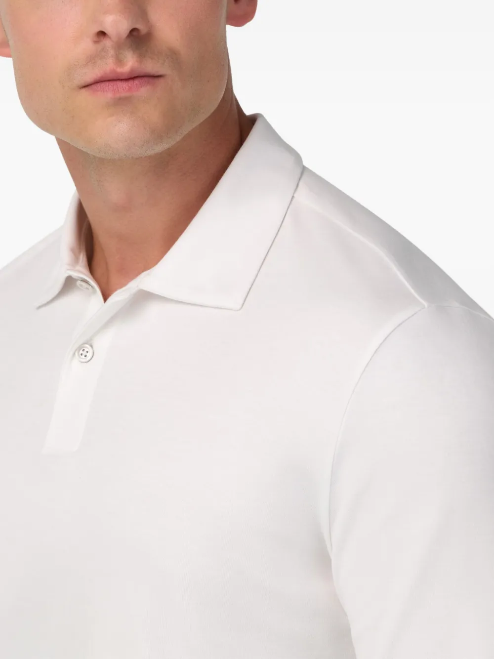 Boggi Milano Poloshirt met lange mouwen Wit