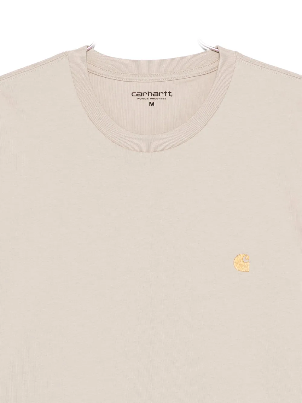 Carhartt Logo-embroidered T-shirt In Neutral