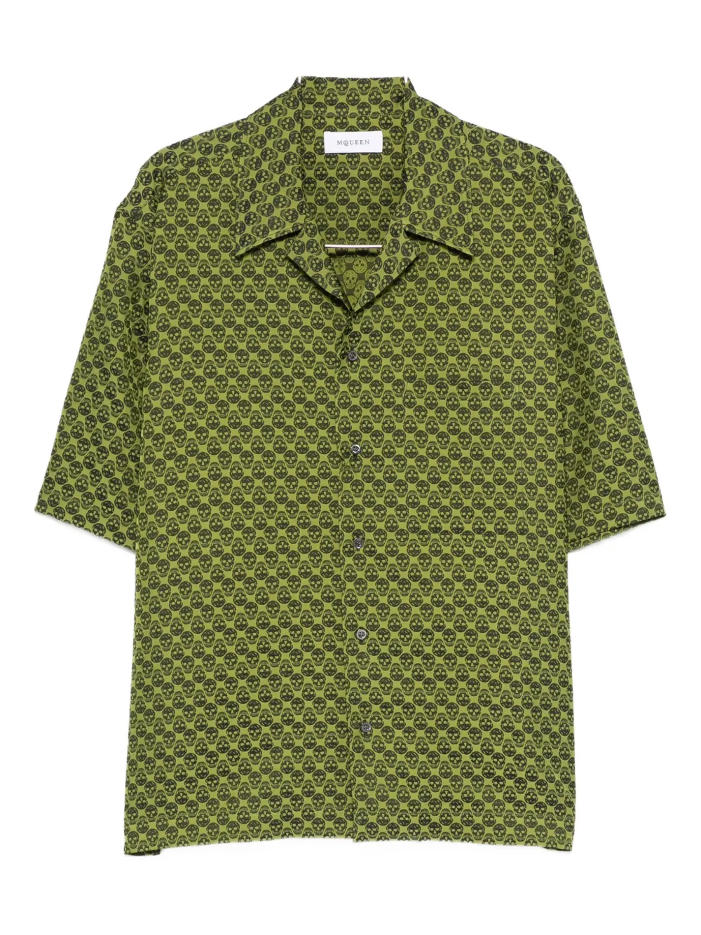 Alexander Mcqueen Skull-pattern Hawaiian Shirt In Green