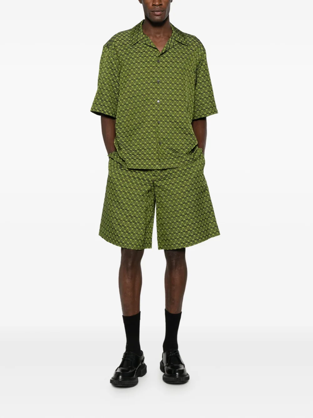 Alexander McQueen skull-pattern hawaiian shirt - Groen