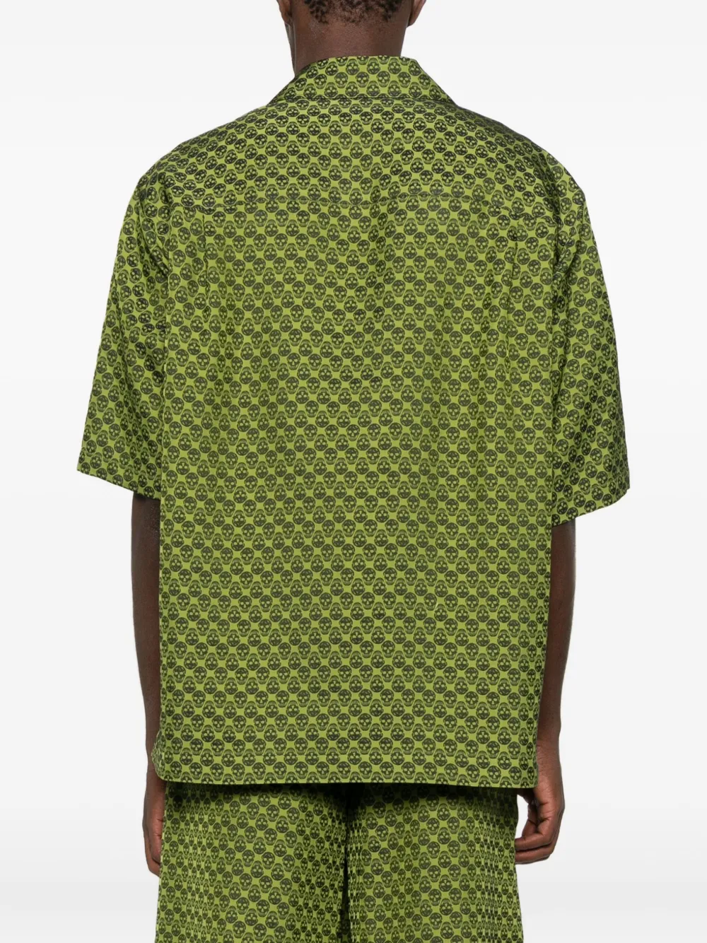 Alexander Mcqueen Skull-pattern Hawaiian Shirt In Green