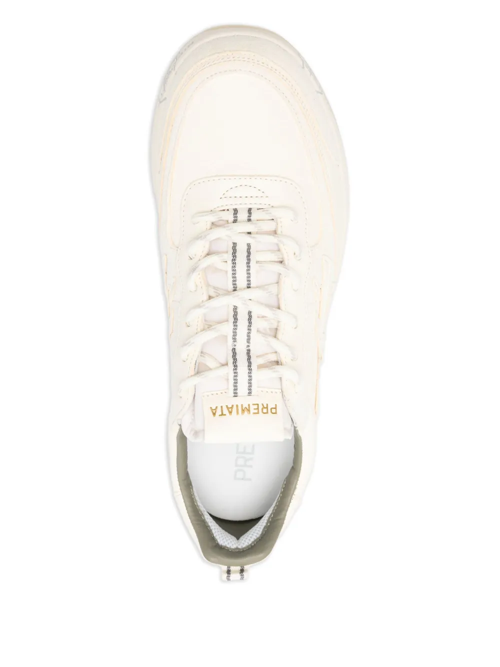 Premiata Nous 7733 logo-stamped leather sneakers Neutrals