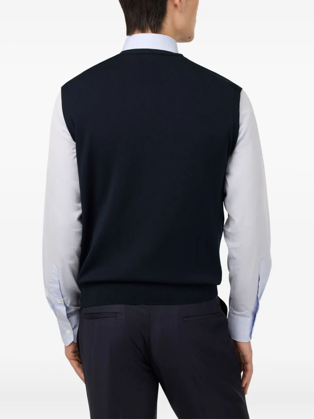 Boggi Milano Wollen spencer met knopen Blauw