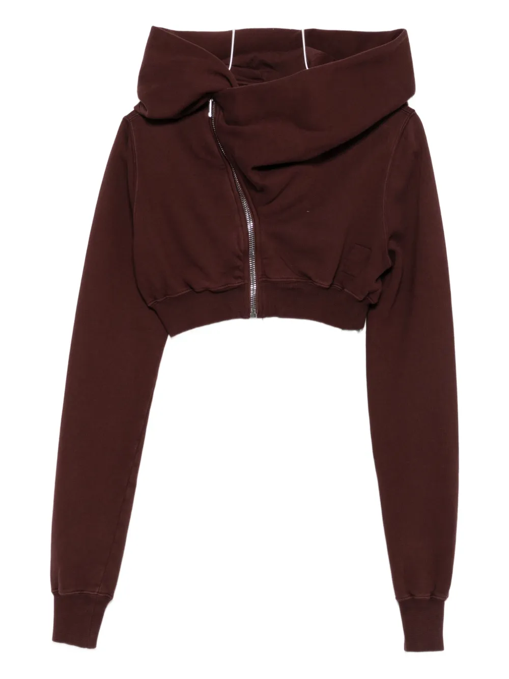 Rick Owens Drkshdw Burgundy Concordians Micro Mountain Hoodie In Red